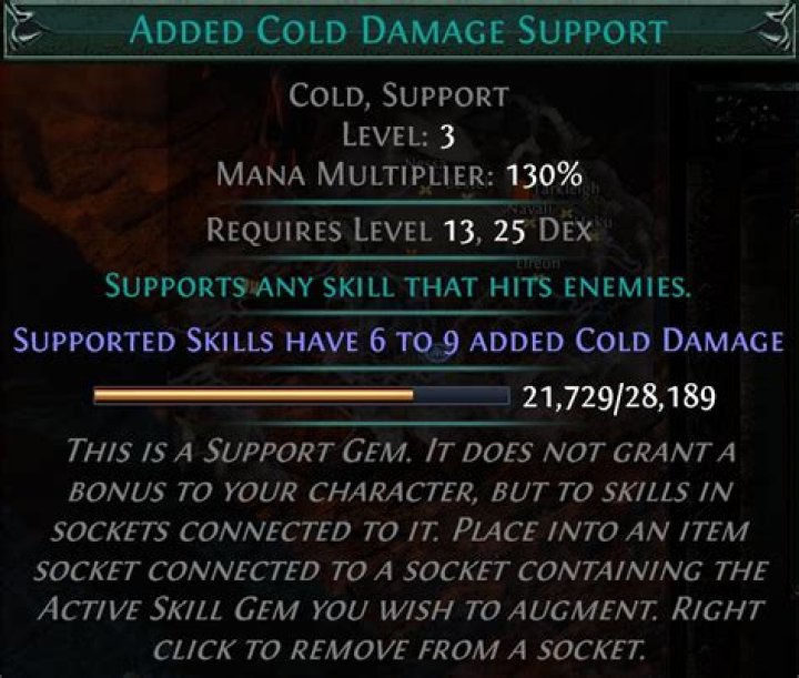Another question on "Added Cold Damage Support"