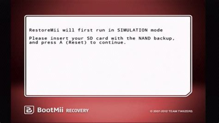 Can't restore my Wii: BootMii Won't Work