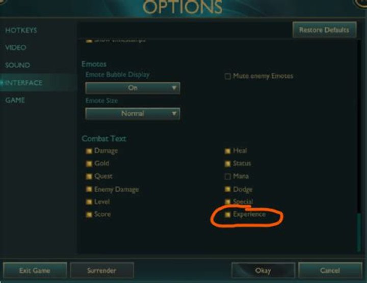 How do I display EXP gain when killing a creep?