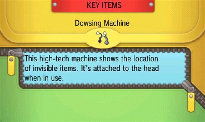 How do you pick up items discovered by the Dowsing Machine (Dowsing MCHN)?