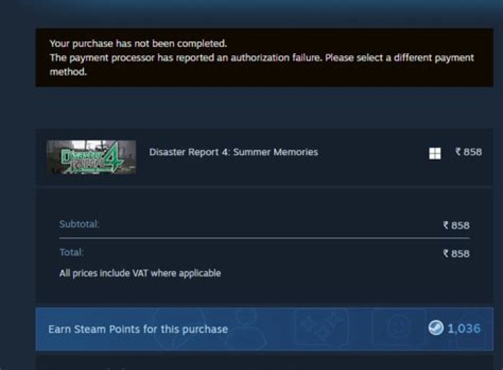 Steam purchase issue
