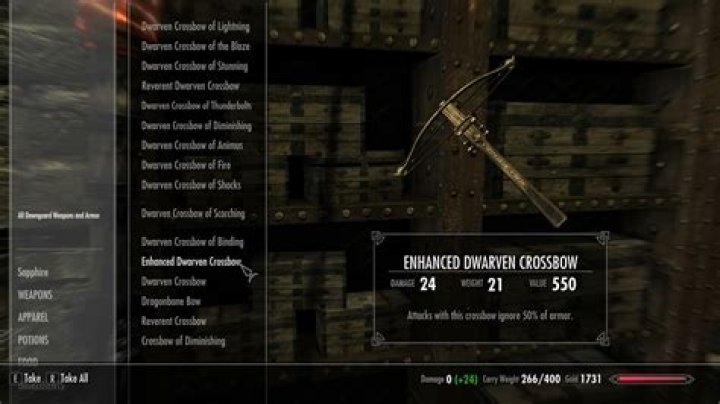 What's the highest you can upgrade the Enhanced Dwarven Crossbow to?