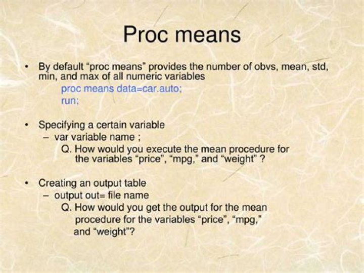 What does PROC mean?