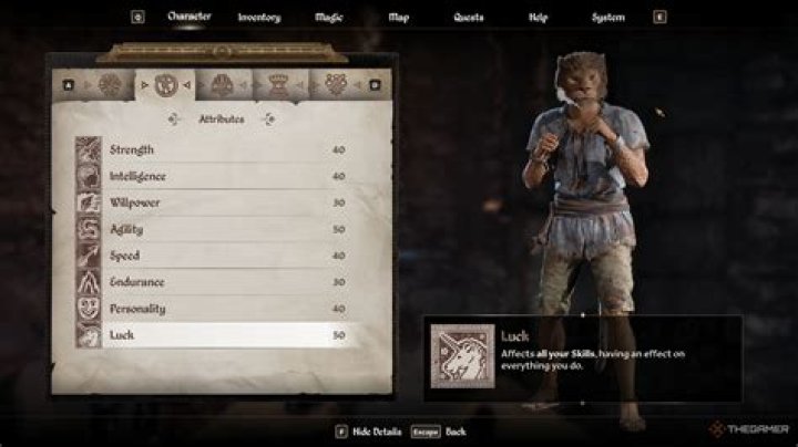 What does the Luck attribute do in Morrowind?