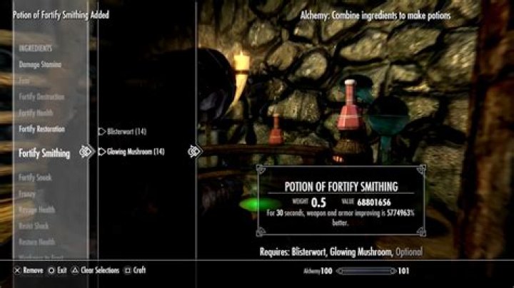 What ingredients make strengthen enchanting potions?