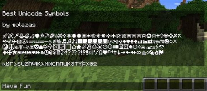 Which Unicode symbols is Minecraft capable of displaying?